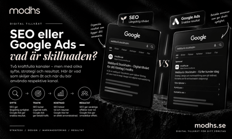 SEO eller Google Ads – vad är skillnaden?